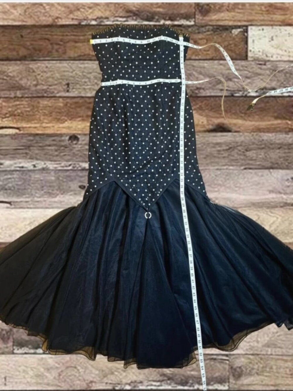 y2k Paris by Mon Cheri Formal Black Mermaid Gown Sz 8 - Picture 6 of 12
